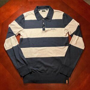 Buffalo David Bitton Stripe Knit Polo Sweater (Medium)